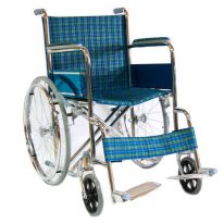Кресло-коляска складное Мега-Оптим FS874 синяя клетка